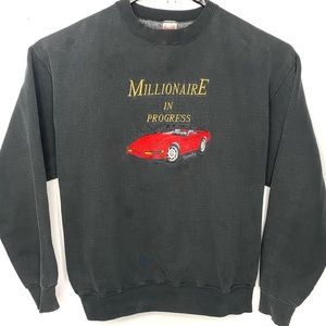 Vintage 90’s Millionaire In Progress Goals Crewneck Sweatshirt Made in USA XL